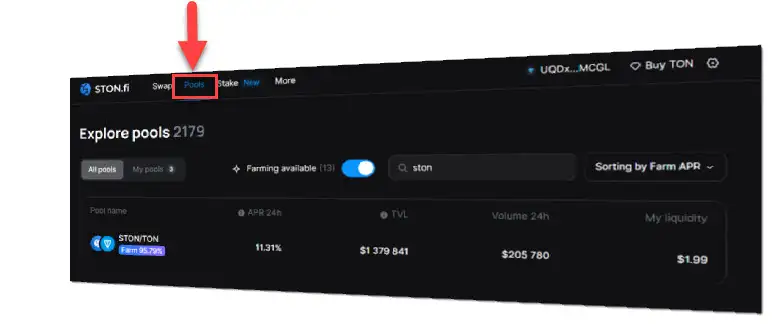 How to farm on STON.fi 1