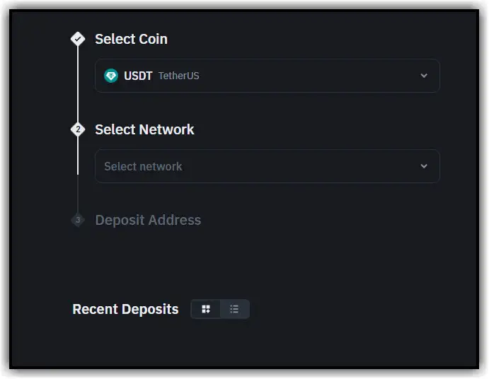 Deposit crypto USDT binance