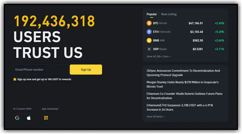 Register by Email or Phone on binance