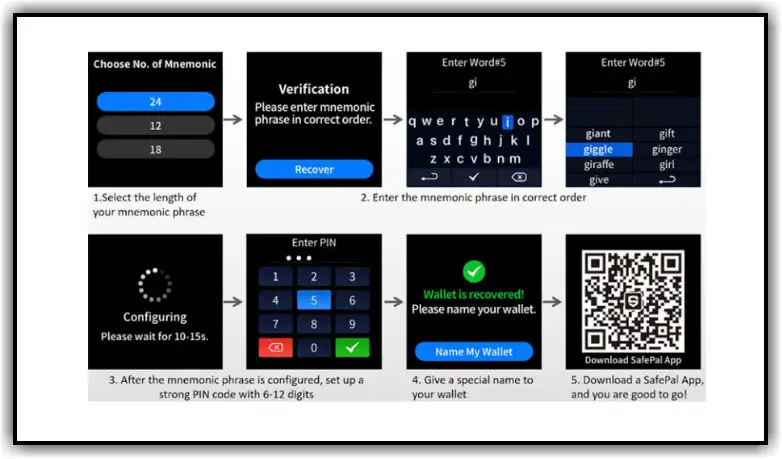 Restore SafePal S1 cold wallet 1