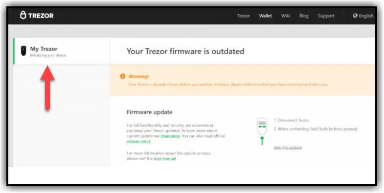 Updating the Trezor Firmware