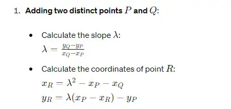 adding two distinct point