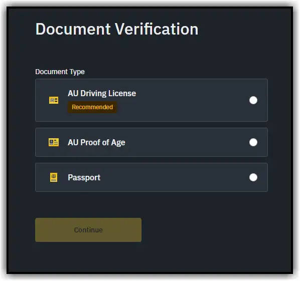 document verification binance