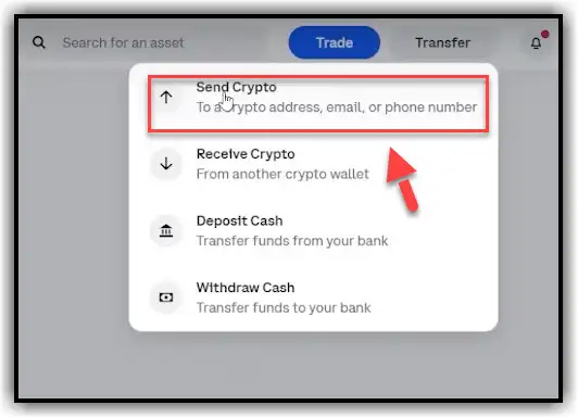 send crypto coinbase